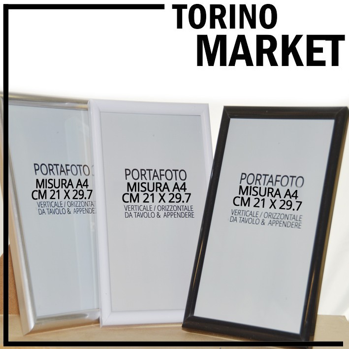 CORNICE PORTAFOTO A4 CM 21 X 29.7 NERO TAVOLO-MURO TORINO MARKET - Torino  Market